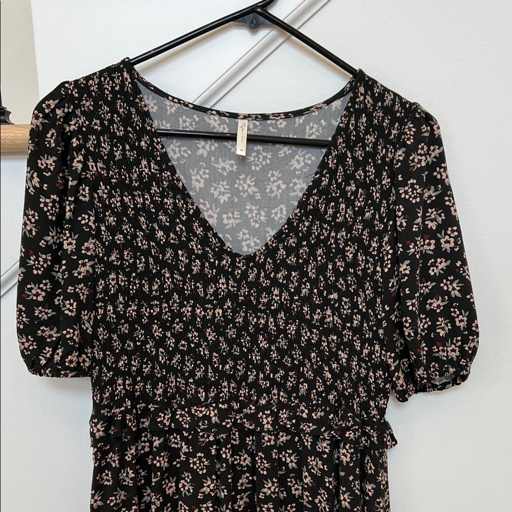 Rylee + Cru Women’s Black Floral Dress, medium